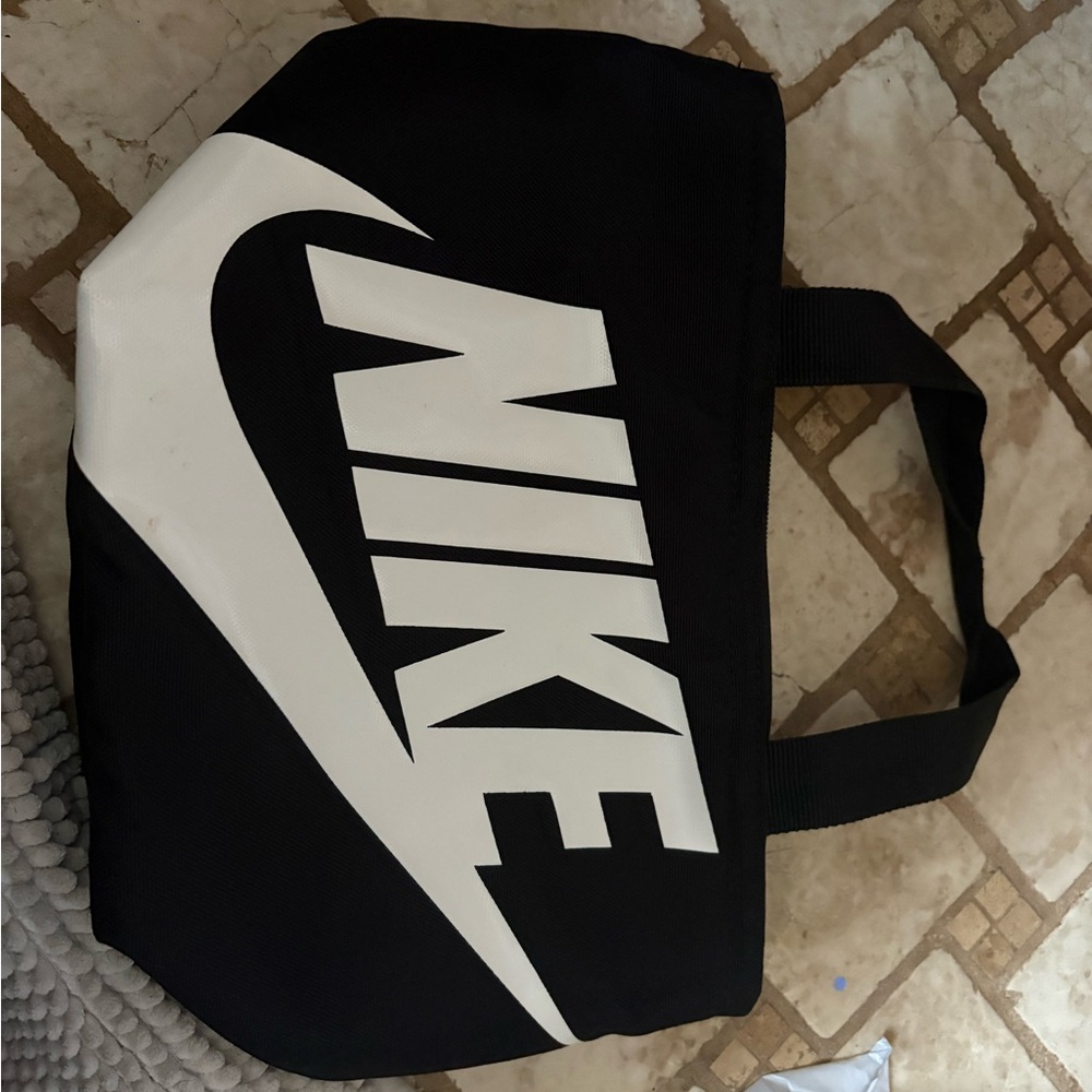 Nike Black and White Duffel Bag
